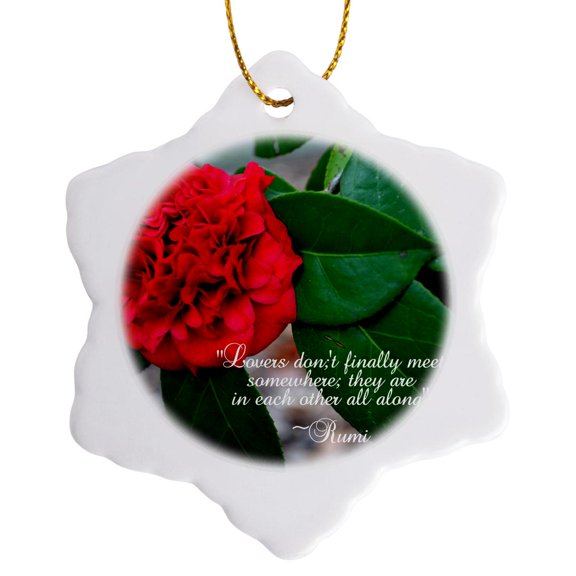 3drose, Inspirational Quote by Rumi, 3 inch Snowflake Porcelain Ornament