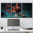thumbnail image 2 of wall26 - 3 Piece Framed Canvas Wall Art - Common Octopus (Octopus Vulgaris). Wildlife Animal. - Modern Home Art Stretched and Framed Ready to Hang - 24"x36"x3 BLACK, 2 of 5