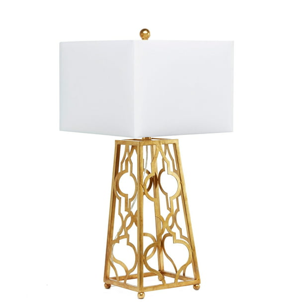 Quatrefoil Square Base Table Lamp, Square Base Table Lamp
