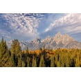 thumbnail image 2 of Jones, Adam 32x23 Black Ornate Wood Framed with Double Matting Museum Art Print Titled - Golden aspen trees and Teton Range in early morning-Grand Teton National Park-Wyoming, 2 of 4