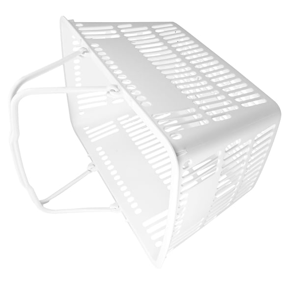Moluckfu White Plastic Basket with Handle for Home Storage and Desktop Organization