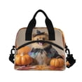 thumbnail image 2 of Insulated Crossbody Lunch Bag 10L Lunch Tote with Adjustable Shoulder Strap for Work Office Picnic Cute Pomeranian Dog and Pumpkins, 2 of 6