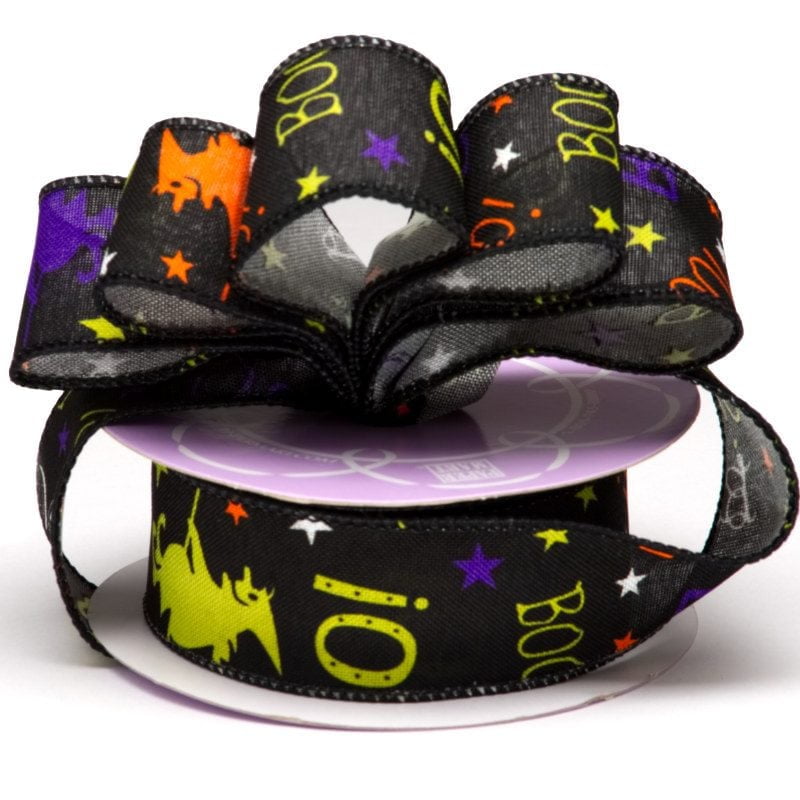 1 1/2" X 10 Yards Blackboo Halloween Wired Ribbon by Paper Mart
