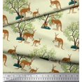 thumbnail image 2 of Soimoi Cotton Duck Fabric Tree & Kangaroo Animal Printed Craft Fabric by The Yard 42 Inch Wide, 2 of 3