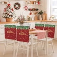 thumbnail image 2 of Christmas Chair Covers Set of 4 Frohe Weihnachten Green Leaf Xmas Ball Snow Red Chair Back Covers Stretch Removable Washable Slipcovers Protector for Dining Room Kitchen Party Decor, 2 of 5