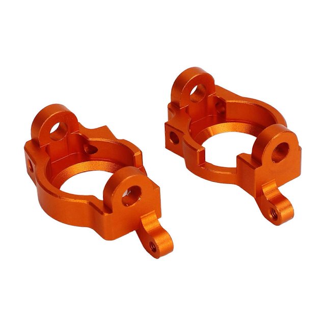 2pcs Caster Blocks C Hub Aluminum Alloy Decorative Stable C Shaped Hub Carrier for ZD Racing DBX 10 RC Off Road Vehicle Orange