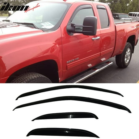 - Fits 07-13 Chevy Silverado GMC Sierra Extended Cab Acrylic Window Visors 4Pc Set