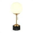 thumbnail image 3 of Henn&Hart 17.75" Art Deco Table Lamp in White Marble, 3 of 10