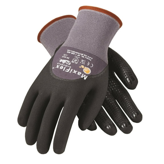 PIP ATG 34-845/M Medium MaxiFlex Endurance, 15G Gry Nylon, Blk. Gloves, 3-Pack