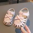 thumbnail image 3 of Bow Princess Flats Sandals for Toddler Girls Little Child Bowknot Closed Toe Summer Dress Shoes Pink, 3 of 5