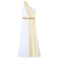 thumbnail image 3 of iiniim Womens Halloween Grecian Goddness Dress One Shoulder Ancient Greek Queen Toga Robe Champagne XL, 3 of 7