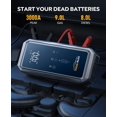 thumbnail image 2 of 3000A Peak Car Jump Starter, 21800mAh Portable Battery Booster with 150PSI Air Compressor, 12V Jump Box for 9.0L Gas/8.0L Diesel, LCD Display & LED Light, 2 of 7