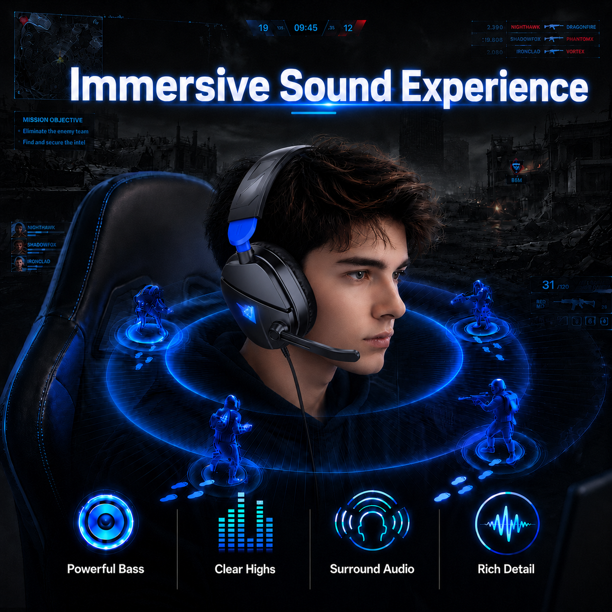 Btootos Wired Gaming Headset for Multi-Platform photo 3
