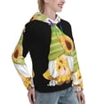 thumbnail image 6 of Fotbe Sunflower Gnomes Pattern Womens Long Sleeve Hoodie, Pullover Hooded Sweatshirt, Kangaroo Pocket Hoodie with Eye-catching Drawstrings-X-Large, 6 of 7