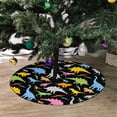 thumbnail image 2 of FMSHPON Dinosaur Colors Black Xmas Christmas Tree Skirt Stand Mat for Holiday Party Decoration Indoor Outdoor 36 inches, 2 of 3