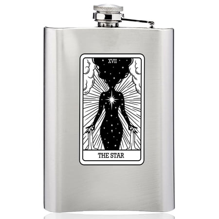 Gifts Infinity 8 Oz. arot Card – 24 Major Arcana Cards Available Flask Groomsmen/Bridesmaid Gift! (The Star)