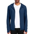 thumbnail image 2 of NELEUS Mens UPF 50+ Hooded Athletic Jackets for Fishing Hiking High Collar Full Zipper with Thumb Holes and Pockets,Navy Blue,US Size S, 2 of 8