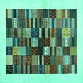 thumbnail image 1 of Ahgly Company Indoor Square Solid Turquoise Blue Modern Area Rugs, 6' Square, 1 of 4
