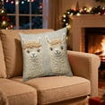 thumbnail image 4 of Lekihaqq 3D Alpaca Pillow Cover Plush Animal Print Cushion Case Soft Short Pile Faux Embroidery Style Home Decor Throw Pillowcase Cozy Bedroom Accent, 4 of 6