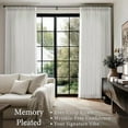 thumbnail image 5 of 80 Inch Extra Wide Pinch Pleated Curtains 96 Inch Length for Living Room Large Window Drapes Light Filtering Privacy for Bedroom Back Tab with Hooks Clip Rings Beige White 80W x 100L, 5 of 9