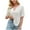 Blanc, variante sur Zpanxa Haut Décontracté à Manches Courtes et Col en V pour Femmes, Couleur Unie, Coupe Ample, pour des Journées Sans Effort