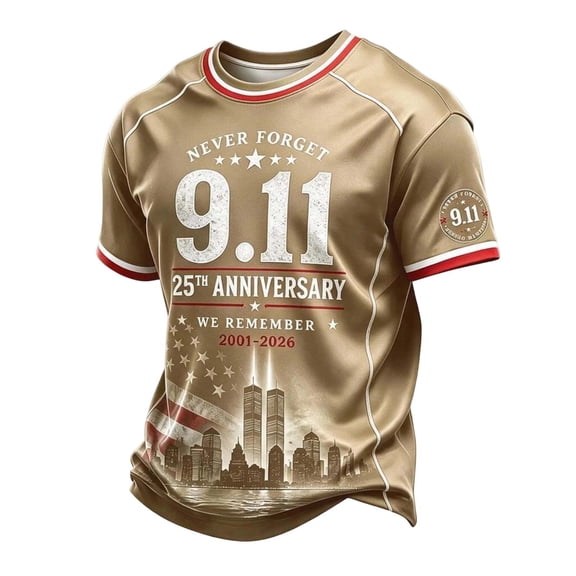 9/11 25th Anniversary Shirt Never Forget 911 T Shirts for Man Memorial Day Patriotic Vintage Tee