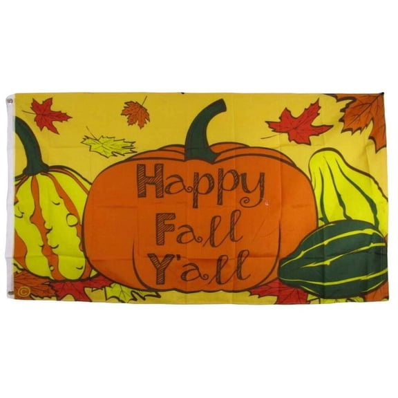 3x5 Happy Fall Yall Thanks Giving Pumpkin Squash Flag House Banner Grommets