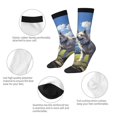thumbnail image 3 of Xecao Blue Sky Dog Pattern Sport Socks for Women and Men Crew Socks Sporty Calf Socks Casual Socks, 3 of 6
