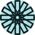 thumbnail image 1 of Ahgly Company Machine Washable Indoor Round Transitional Deep-Sea Blue Area Rugs, 3' Round, 1 of 7