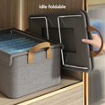 thumbnail image 6 of Storage Box with Lid for Clothes Organization, Large Capacity Foldable Fabric Storage Bin for Wardrobe Closet, Zippered Clothing Blanket Toy Organizer(Gray), 6 of 8