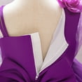 thumbnail image 6 of Toddler Girl Dress Baby Sleeveless 3D Flowers Elegant Dance Party Mesh Dress Dresses for Girls Purple 18-24 Months, 6 of 6