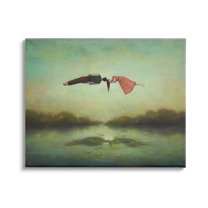 Stupell Industries Green Surreal Floating People Lake Distant Trees Canvas Wall Art, 40 x 30, Design by Duy Huynh