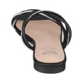 thumbnail image 3 of GC Shoes Womens Flat Fashion Sandals, Dressy PU Leather Summer Flats, Slip On Rhinestone Rope Dress Slides, Ceela/Black/9, 3 of 5
