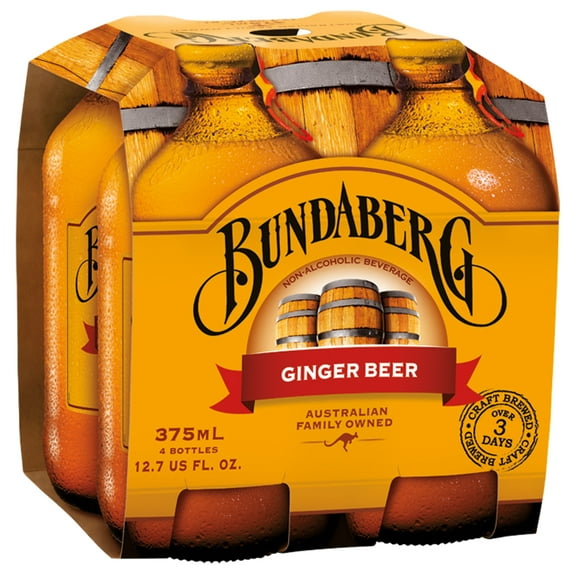 Bundaberg Soda Ginger Beer, 12.7 fl oz, 4 Pack