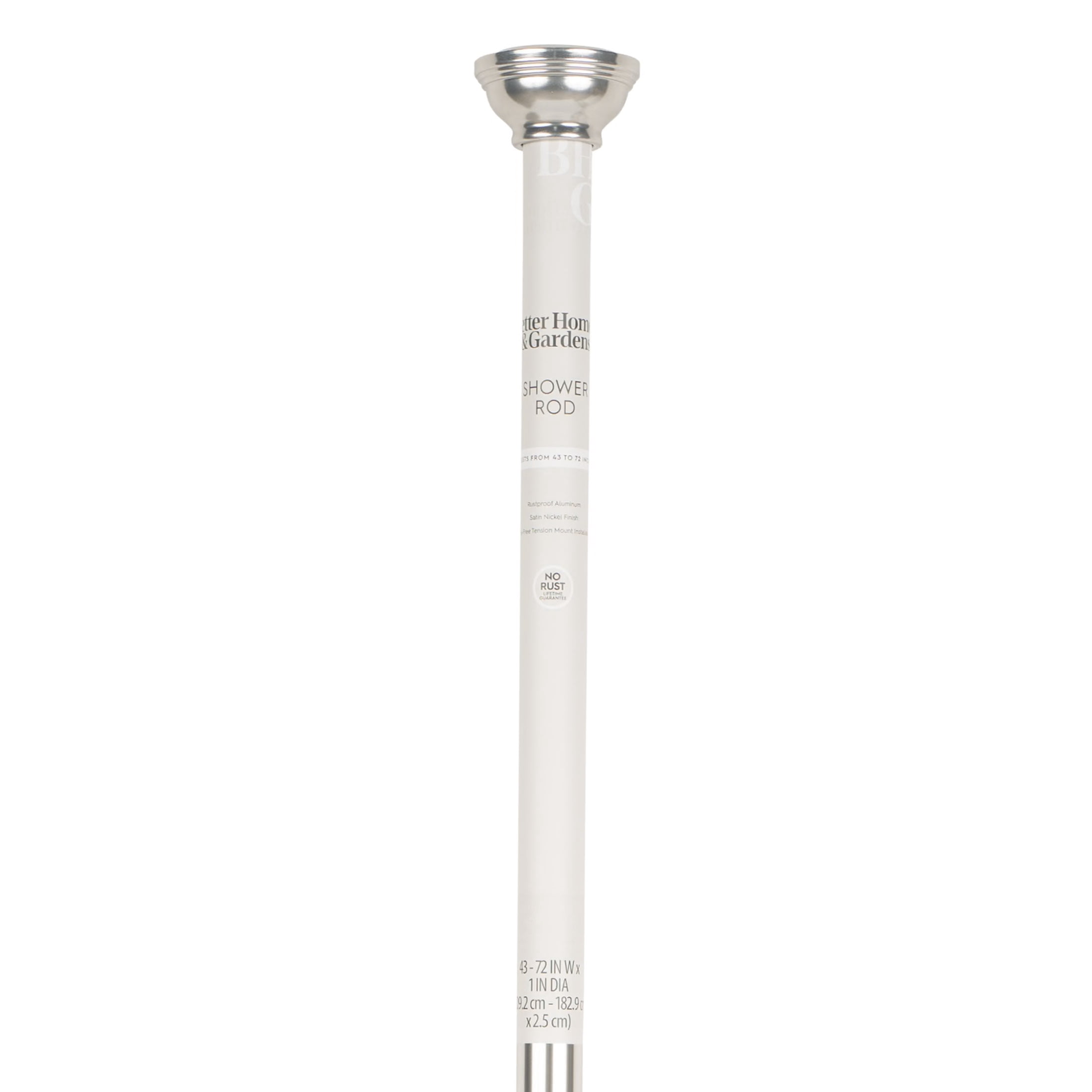 Better Homes & Gardens Rustproof 43" - 72" Adjustable Tension Shower Curtain Rod, Satin Nickel