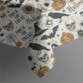 thumbnail image 5 of Beige Halloween Pumpkin Skull Bat Pattern Square Tablecloth,Waterproof Square Table Cover,Wipeable Spillproof Washable Table Cover for Home Kitchen Party Decor 42"X42"(107x107cm), 5 of 6