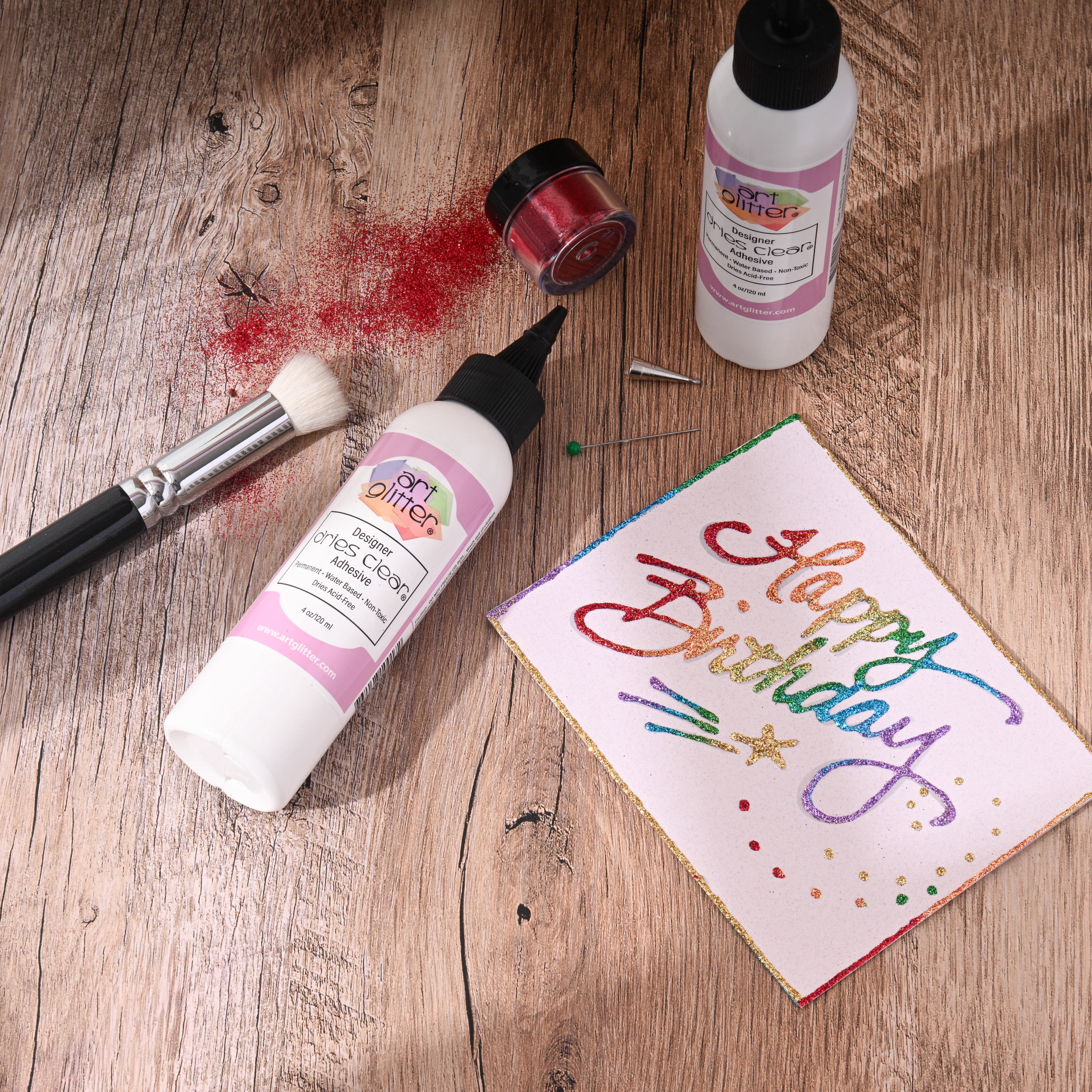 Art Glitter Precision Clear Adhesive Craft Glue 4oz with Metal Tip