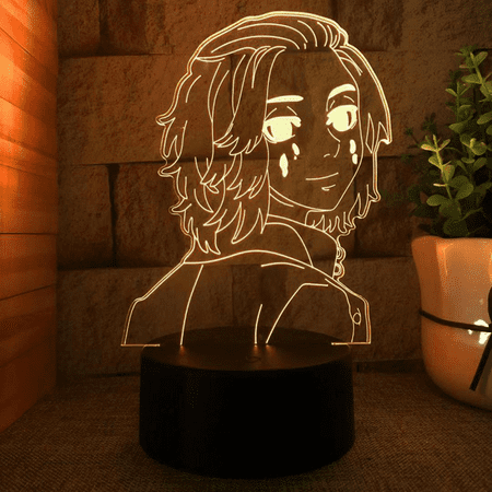 

JUSTUP 3D LED Night Lights Anime Characters 3D Illusion Lamp Children s Bedroom Decorative Lights --- Pattern C（Black Seat）