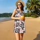 thumbnail image 3 of Fotbe Black Snake Vestido de Verano sin Mangas para Mujer – Vestido Midi Línea A, Estilo Camiseta Floral, Vestido Playero Casual y Fluido, 3 of 7