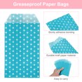 thumbnail image 3 of Uxcell 100Pcs Bolsas de Papel Kraft, 6" x 3" Bolsas de Caramelo Impermeables, Bolsas de Favor Planas, Bolsas de Regalo Pequeñas, Puntos Azules, 3 of 6