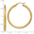 thumbnail image 4 of 14k Diamond-cut 3mm Round Hoop Earrings, 4 of 4