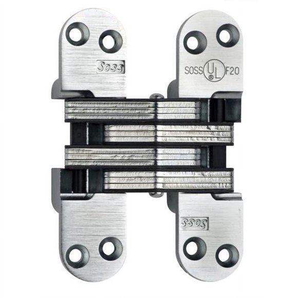 Soss 2185 1.125 x 4.625 in. Heavy Duty Invisible Hinge for 1.75 in. Doors, Antique Brass