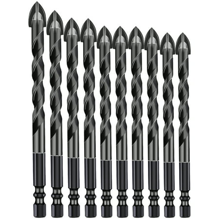 

TureClos Cross Triangle Drill Tile Drill Bit Anti-rust Twist Drill Non-slip Electric Drill Cross Twist Drill Bit with High Hardness for Home Decoration Building