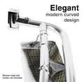 thumbnail image 3 of Adjustable Double-Curved Shower Rod, Chrome, Aluminum, Wall Mounted, 44 to 70 Inches, 3 of 7