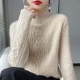 thumbnail image 1 of New Spring Knitted Pullovers Half High Collar Loose Thick Warm Sweater For Women Vintage Autumn Winter Mother Bottoming Top, 1 of 5