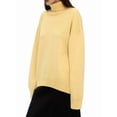 thumbnail image 2 of Women'S Sweater Fall Winter Chunky Knitted Pullover Ribbing Hem Trendy Basic Jumper Top Light Yellow M, 2 of 10