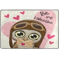 thumbnail image 4 of SKYSONIC Cute Cartoon Owl Non-Slip Area Rug, Be My Valentine Floor Carpet Comfort Floor Mats Decor for Indoor Front Porch,Living Room, Bedroom,Kitchen,72"x48", 4 of 5