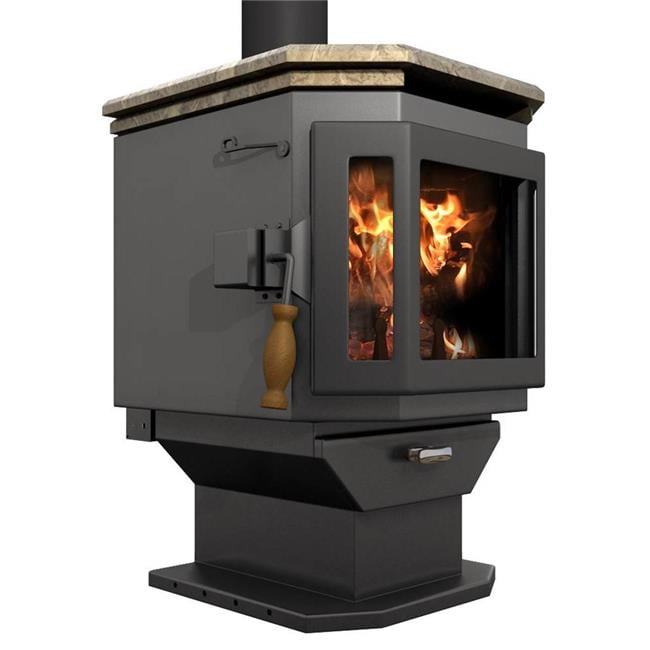 Catalyst Wood Stove Charcoal & Satin Black Door with Soapstone Top