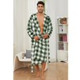 thumbnail image 2 of VULCANODON Mens Robe with Hood, Fleece Bathrobe Plush Robes for Men, 2 of 4