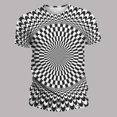 thumbnail image 2 of Bibifish Mens T-Shirt Graphic Optical Illusion Print Crew Neck Short Sleeve Tshirts Unique Art Themed Casual Streetwear Tee, 2 of 4